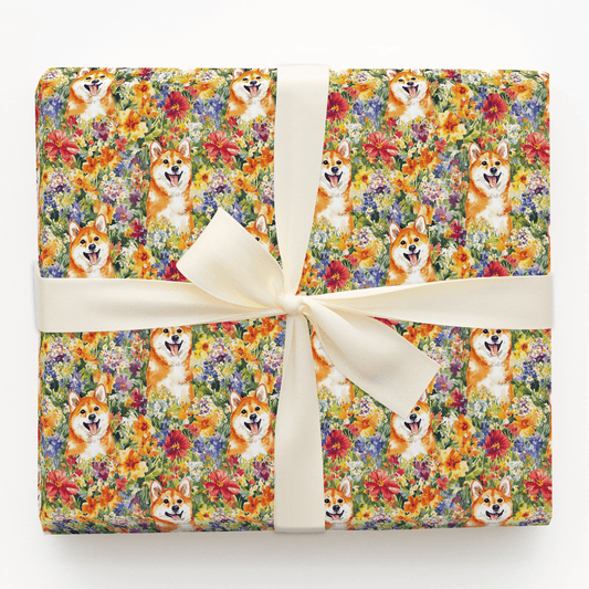 Garden with the Shiba Inus - Wrapping Paper - Aspen & Arlo
