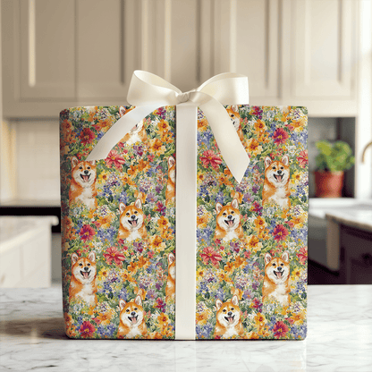 Garden with the Shiba Inus - Wrapping Paper - Aspen & Arlo