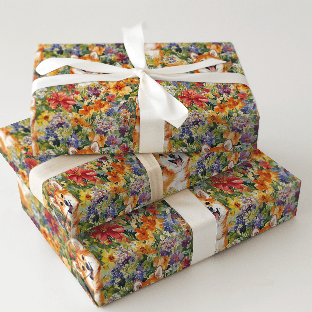 Garden with the Shiba Inus - Wrapping Paper - Aspen & Arlo