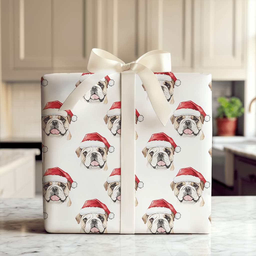 Bulldog Claus - Wrapping Paper - Aspen & Arlo