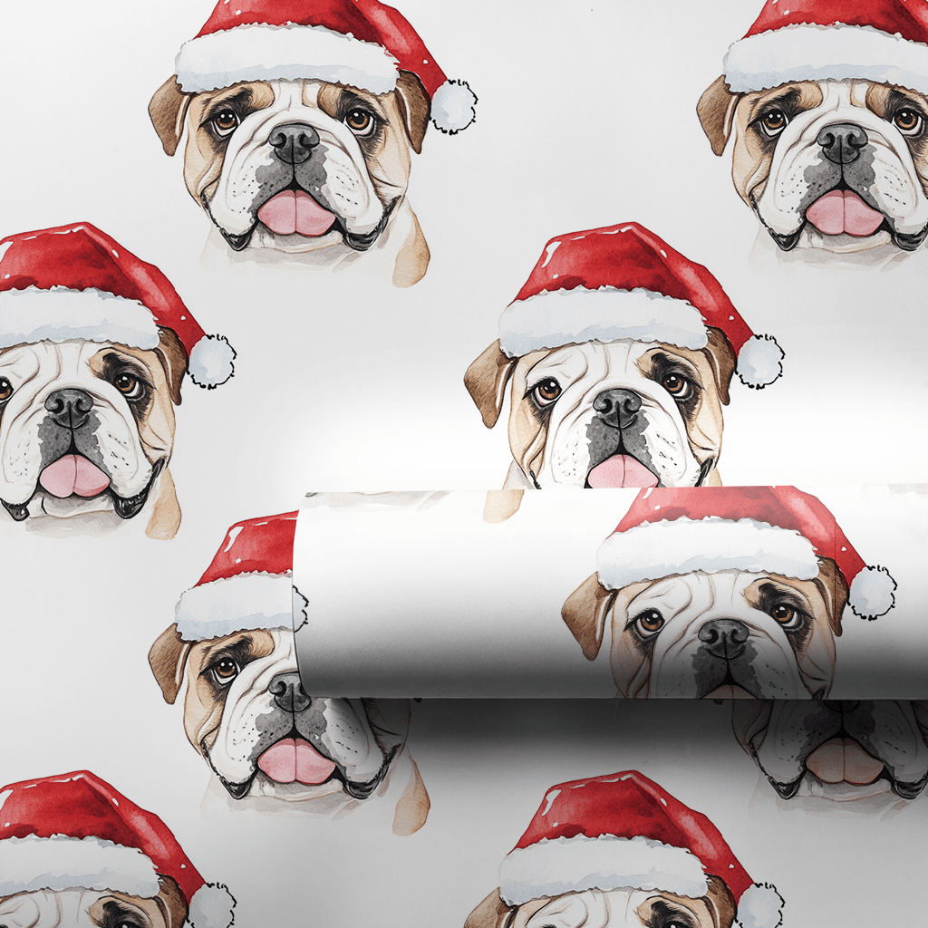 Bulldog Claus - Wrapping Paper - Aspen & Arlo