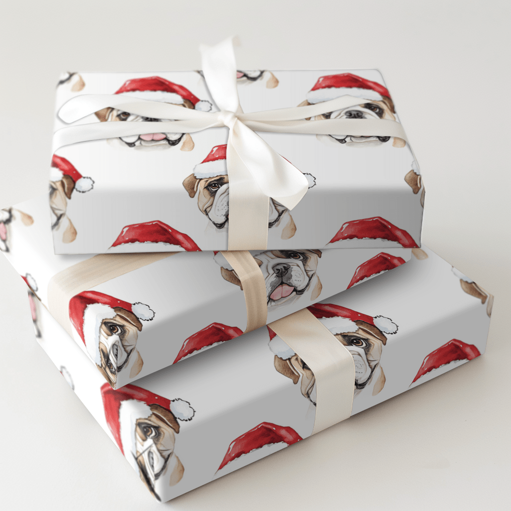 Bulldog Claus - Wrapping Paper - Aspen & Arlo