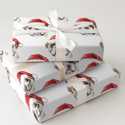 Bulldog Claus - Wrapping Paper - Aspen & Arlo