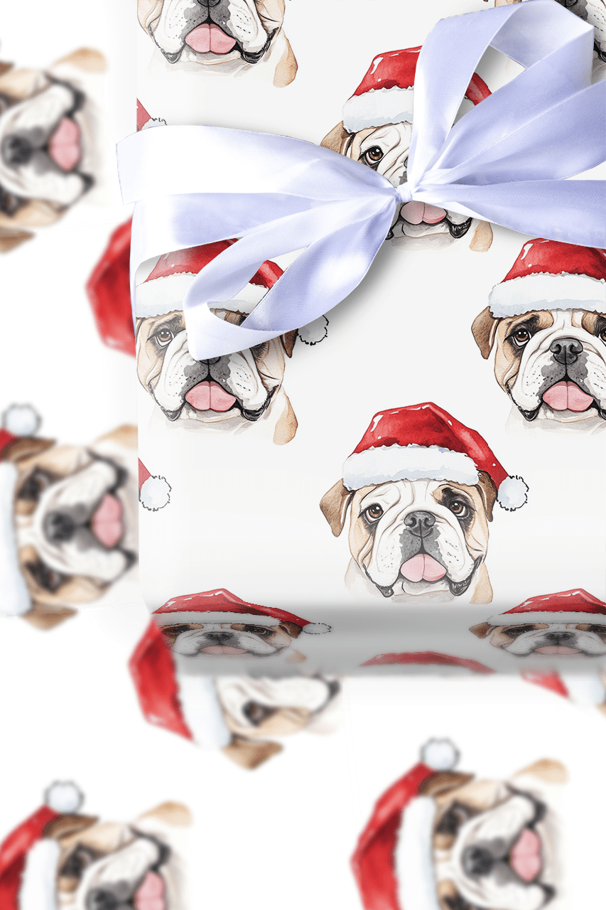 Bulldog Claus - Wrapping Paper - Aspen & Arlo