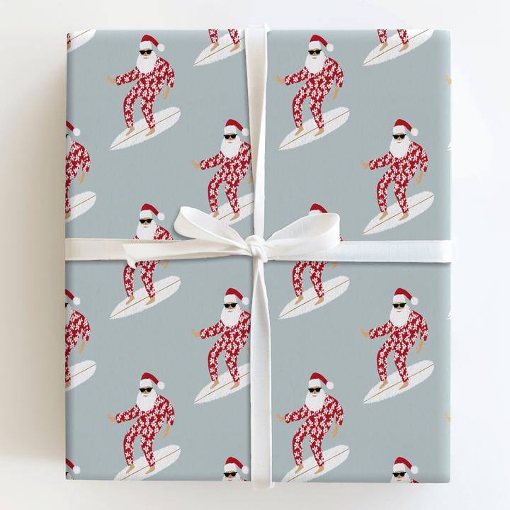 Surfing Santa Suit - Wrapping Paper - Aspen & Arlo