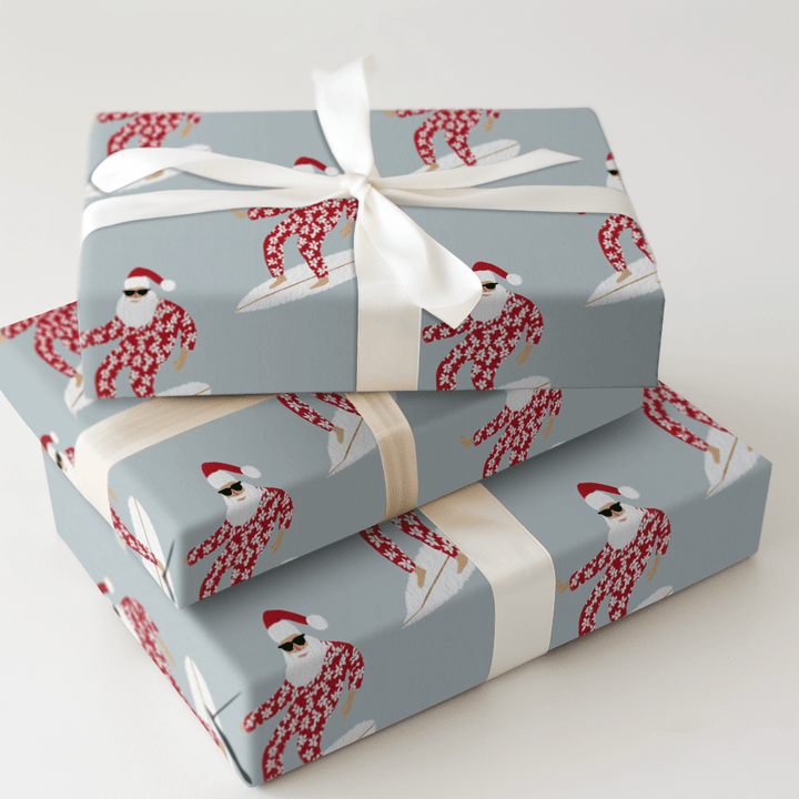 Surfing Santa Suit - Wrapping Paper - Aspen & Arlo