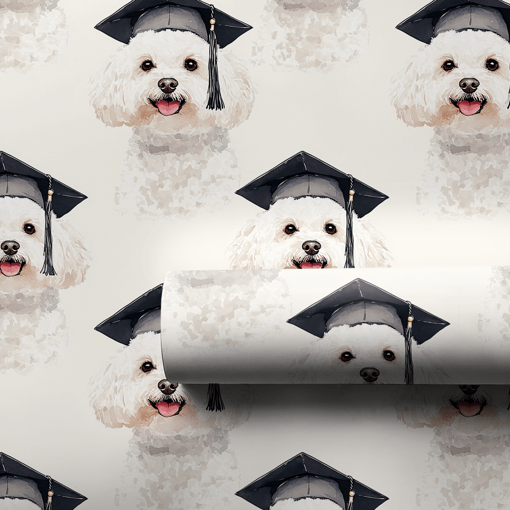 Bichon Frise Graduate - Wrapping Paper - Aspen & Arlo