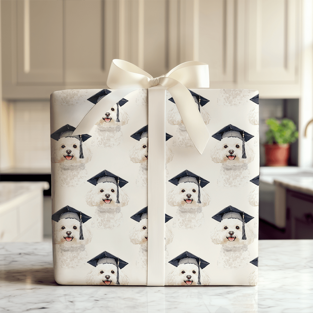 Bichon Frise Graduate - Wrapping Paper - Aspen & Arlo