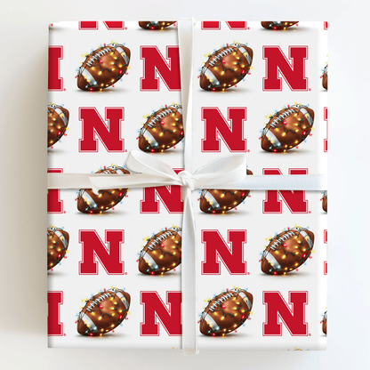 Big Red End Zone Lights - Wrapping Paper - Aspen & Arlo