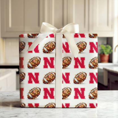 Big Red End Zone Lights - Wrapping Paper - Aspen & Arlo