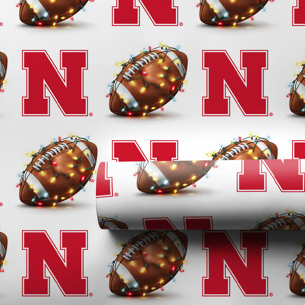 Big Red End Zone Lights - Wrapping Paper - Aspen & Arlo