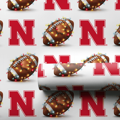 Big Red End Zone Lights - Wrapping Paper - Aspen & Arlo