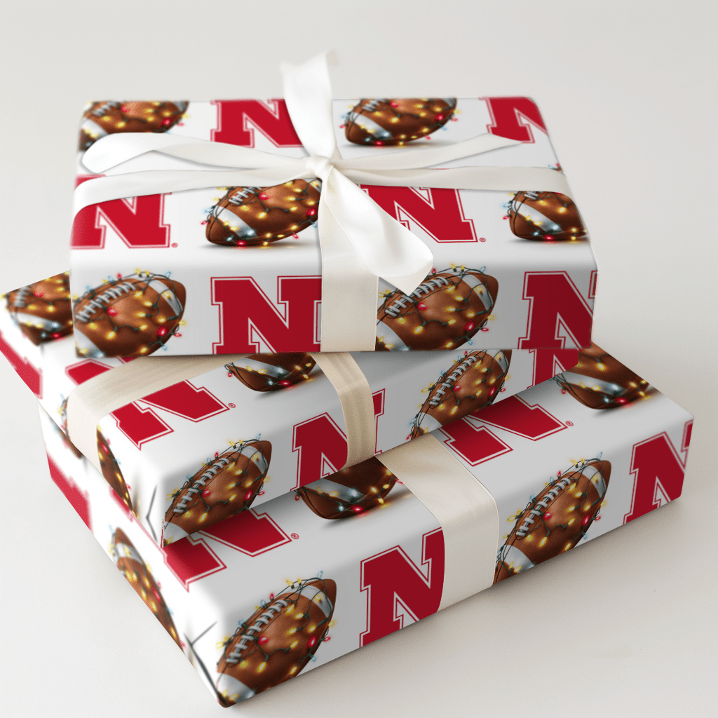 Big Red End Zone Lights - Wrapping Paper - Aspen & Arlo