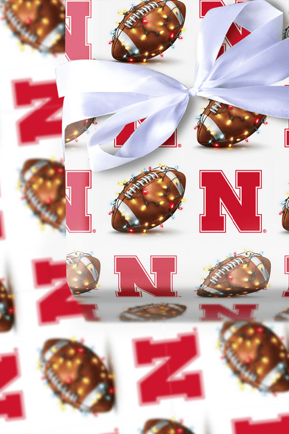 Big Red End Zone Lights - Wrapping Paper - Aspen & Arlo