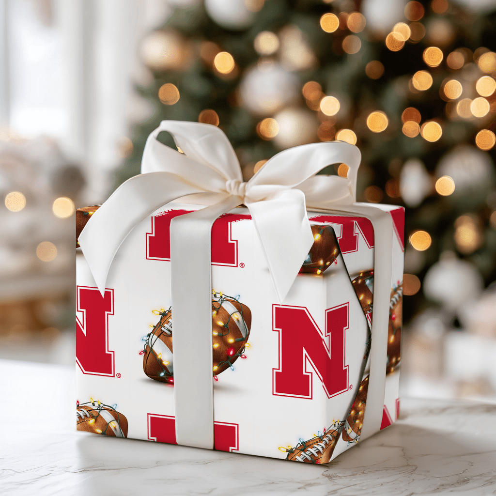 Big Red End Zone Lights - Wrapping Paper - Aspen & Arlo