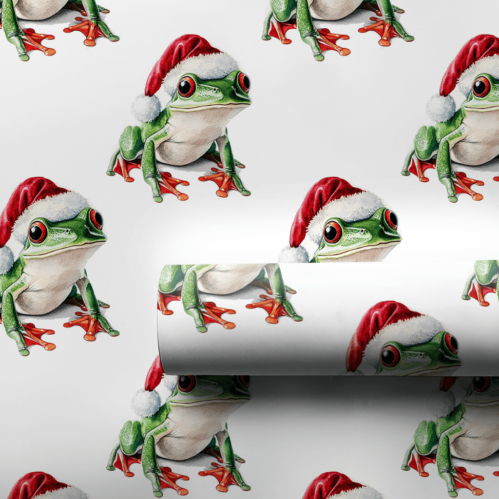 Santa Frog - Wrapping Paper - Aspen & Arlo