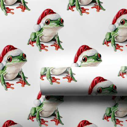 Santa Frog - Wrapping Paper - Aspen & Arlo