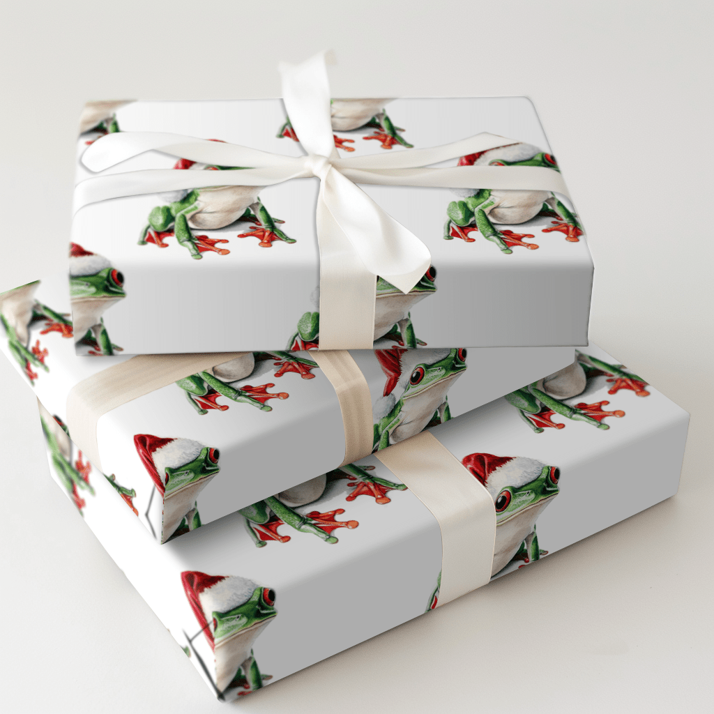 Santa Frog - Wrapping Paper - Aspen & Arlo