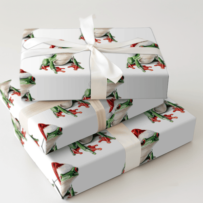 Santa Frog - Wrapping Paper - Aspen & Arlo