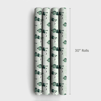 Shoot Your Shot Green - Wrapping Paper - Aspen & Arlo