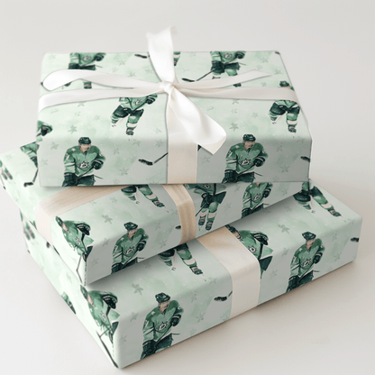 Shoot Your Shot Green - Wrapping Paper - Aspen & Arlo