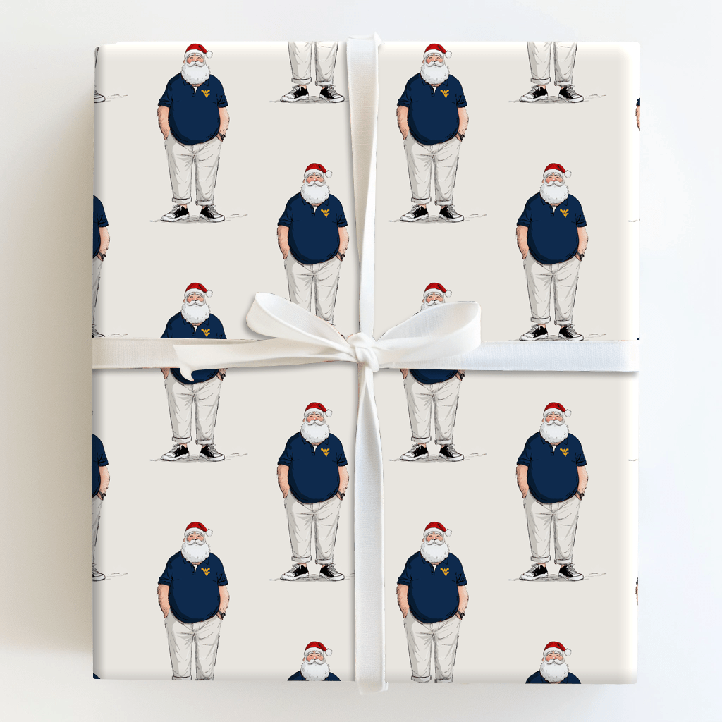 WVU Santa Polo - Wrapping Paper - Aspen & Arlo