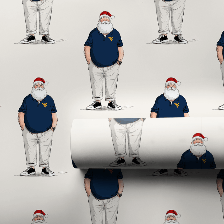 WVU Santa Polo - Wrapping Paper - Aspen & Arlo
