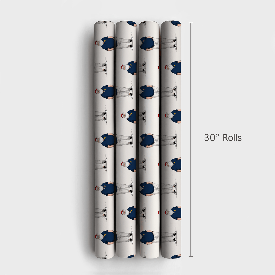 WVU Santa Polo - Wrapping Paper - Aspen & Arlo