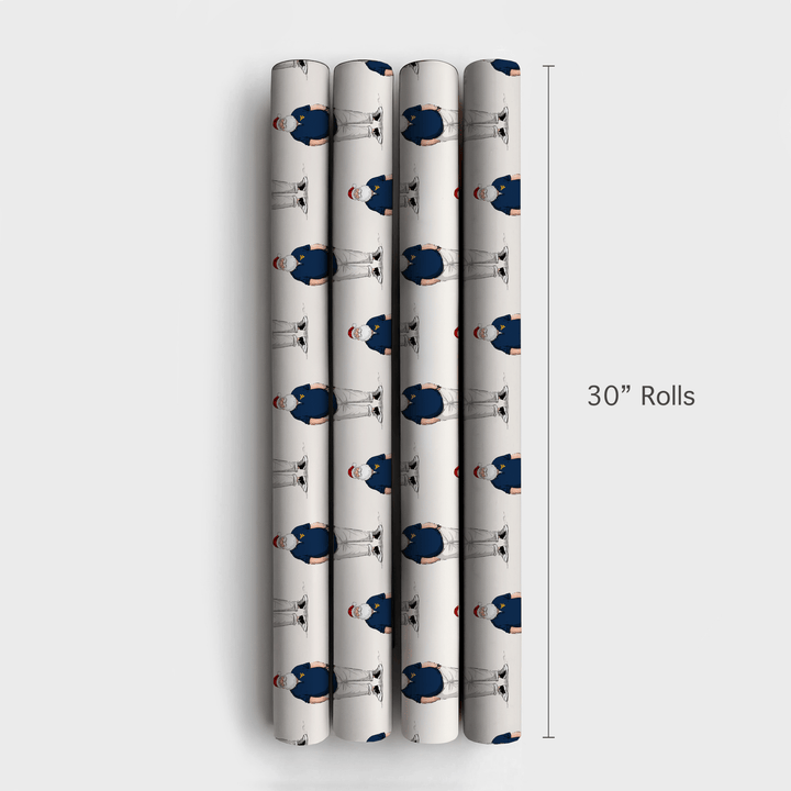 WVU Santa Polo - Wrapping Paper - Aspen & Arlo