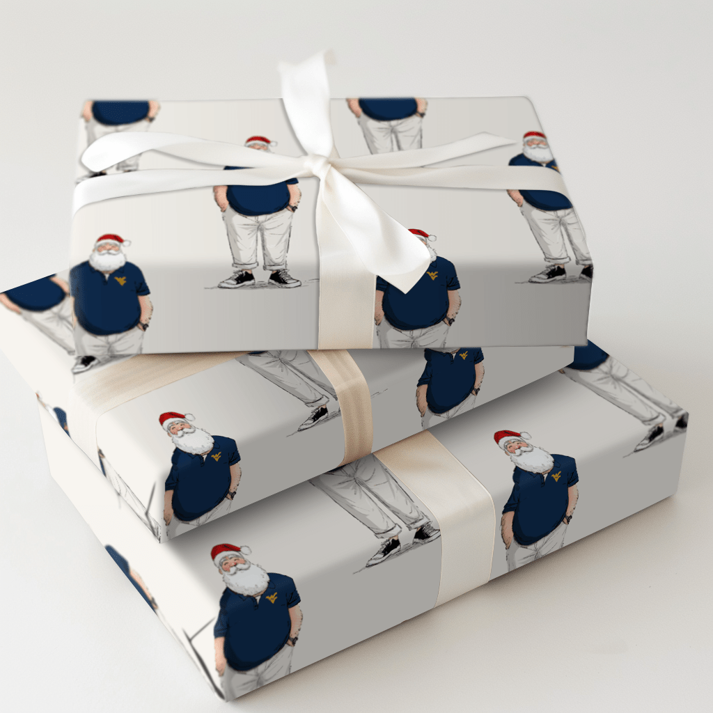 WVU Santa Polo - Wrapping Paper - Aspen & Arlo