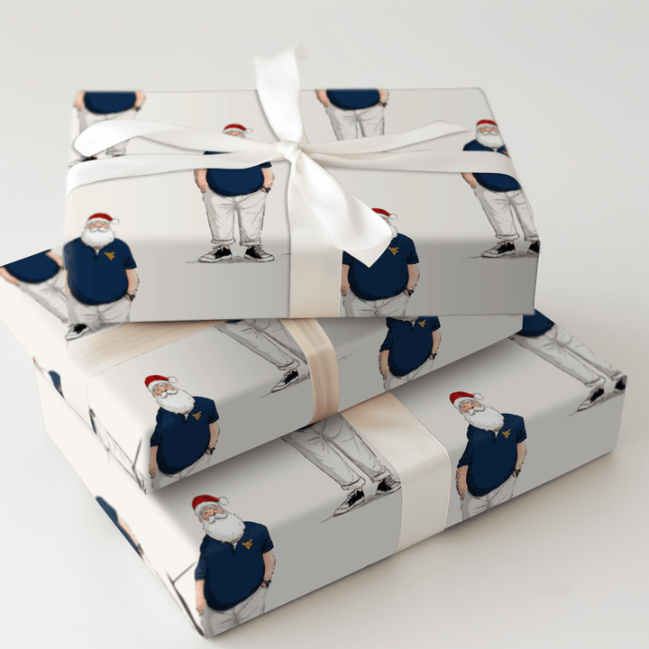 WVU Santa Polo - Wrapping Paper - Aspen & Arlo