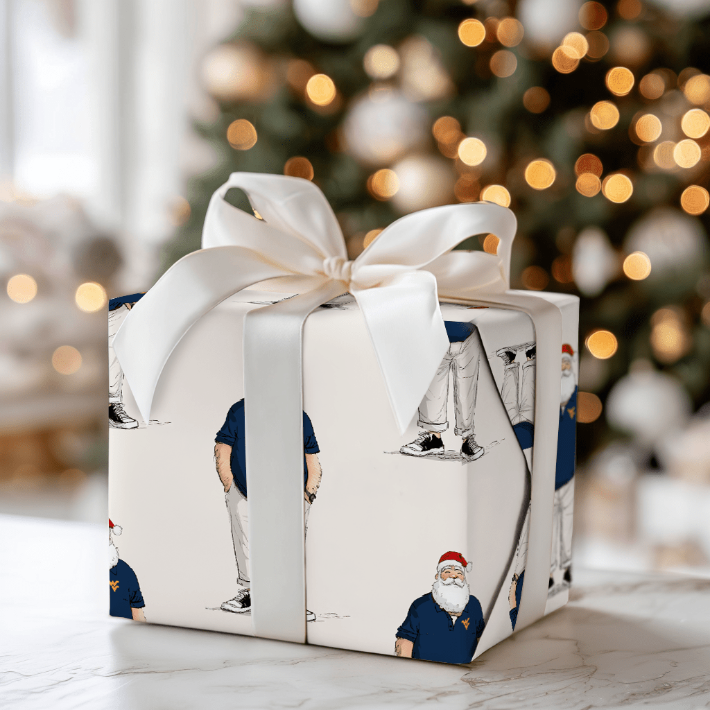 WVU Santa Polo - Wrapping Paper - Aspen & Arlo