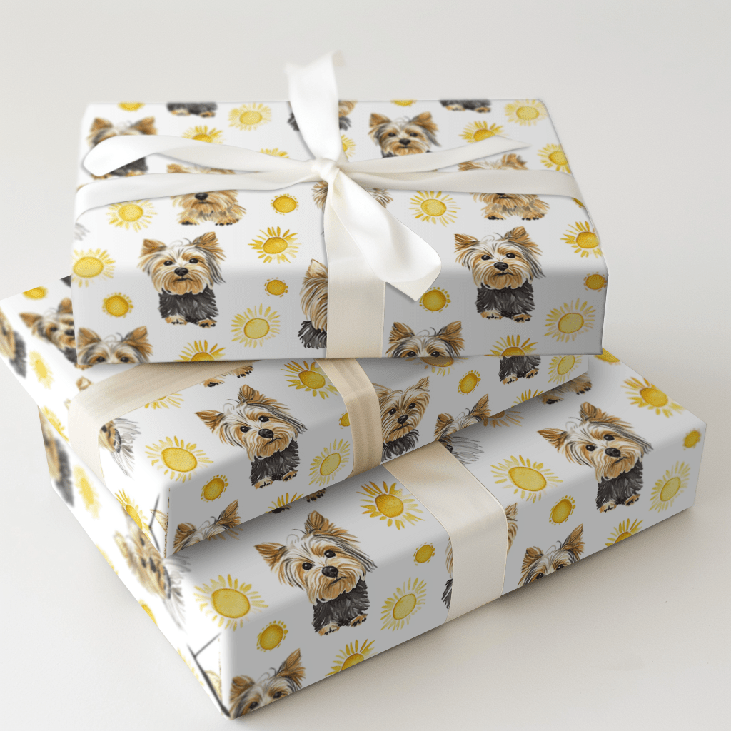 Sunny Day with the Yorkies - Wrapping Paper - Aspen & Arlo