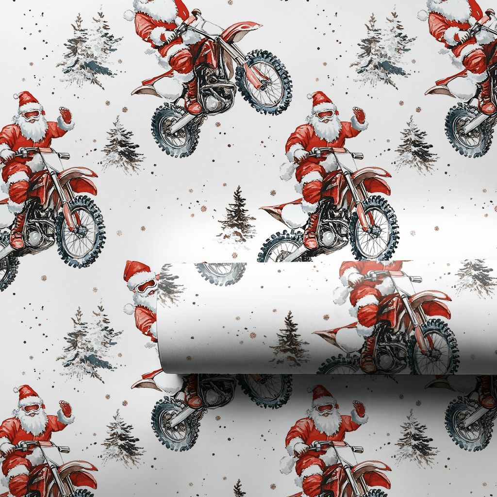 Merry Motocross - Wrapping Paper - Aspen & Arlo
