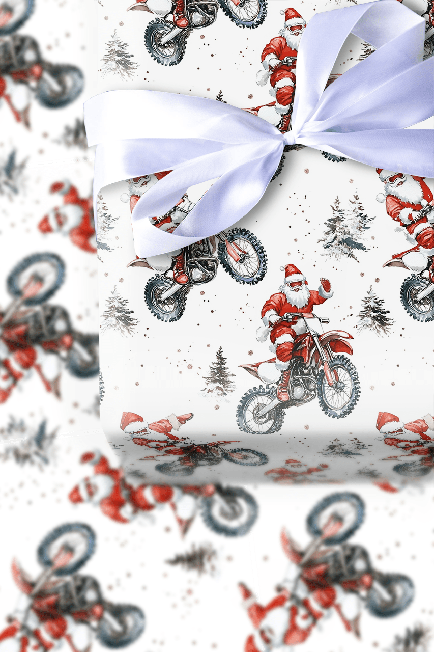 Merry Motocross - Wrapping Paper - Aspen & Arlo