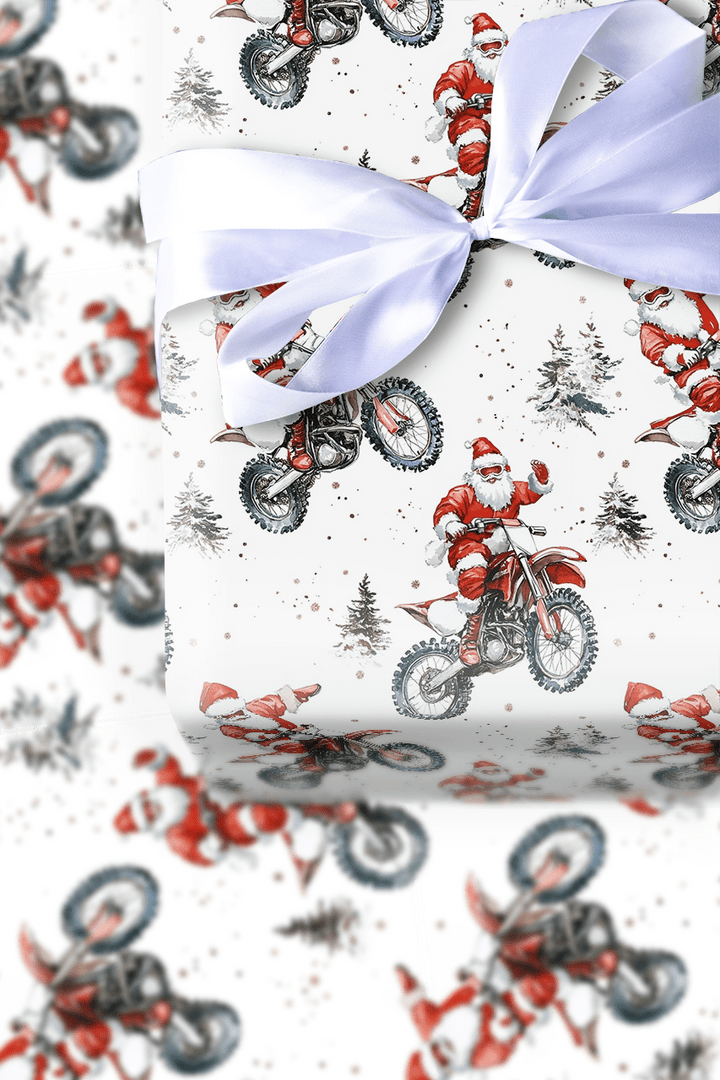 Merry Motocross - Wrapping Paper - Aspen & Arlo