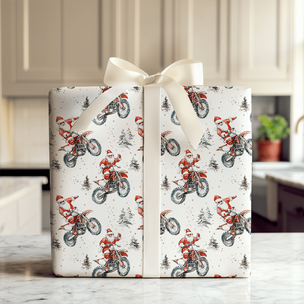 Merry Motocross - Wrapping Paper - Aspen & Arlo