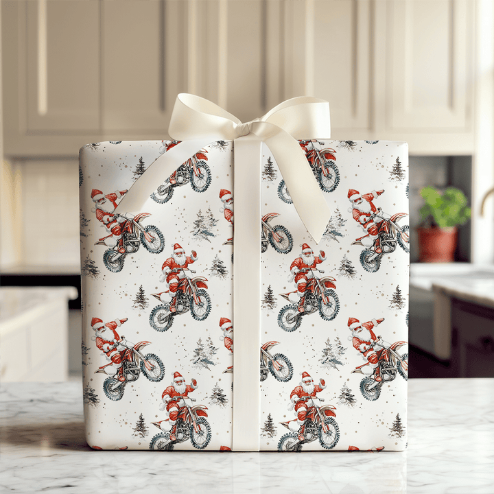 Merry Motocross - Wrapping Paper - Aspen & Arlo