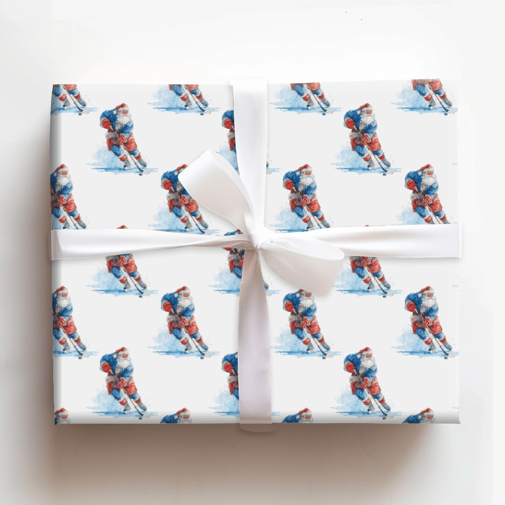Ice Skating Santa - Wrapping Paper - Aspen & Arlo