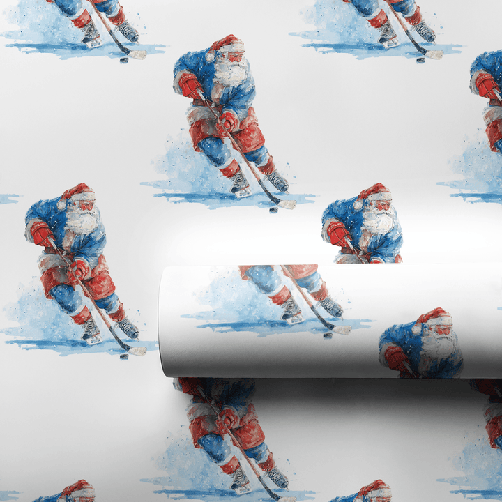Ice Skating Santa - Wrapping Paper - Aspen & Arlo