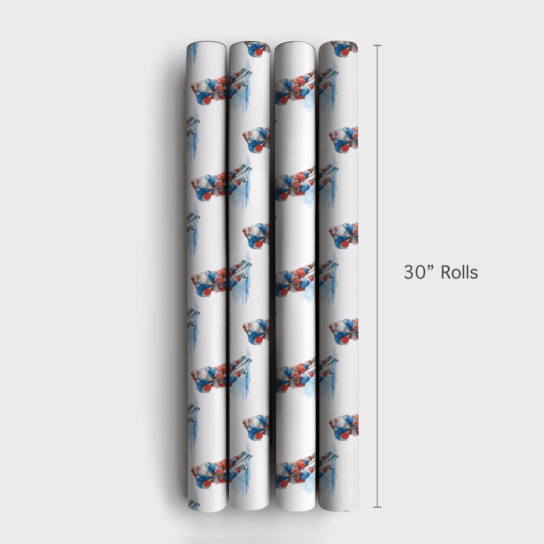 Ice Skating Santa - Wrapping Paper - Aspen & Arlo