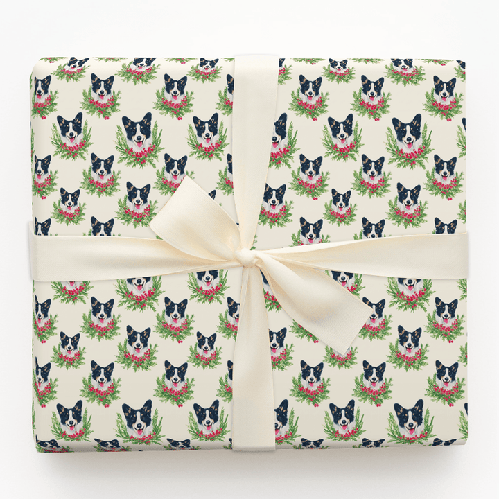 Wreathed in Corgis - Wrapping Paper - Aspen & Arlo