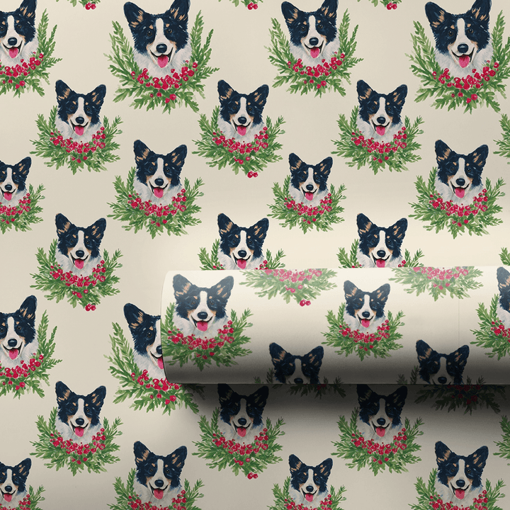 Wreathed in Corgis - Wrapping Paper - Aspen & Arlo