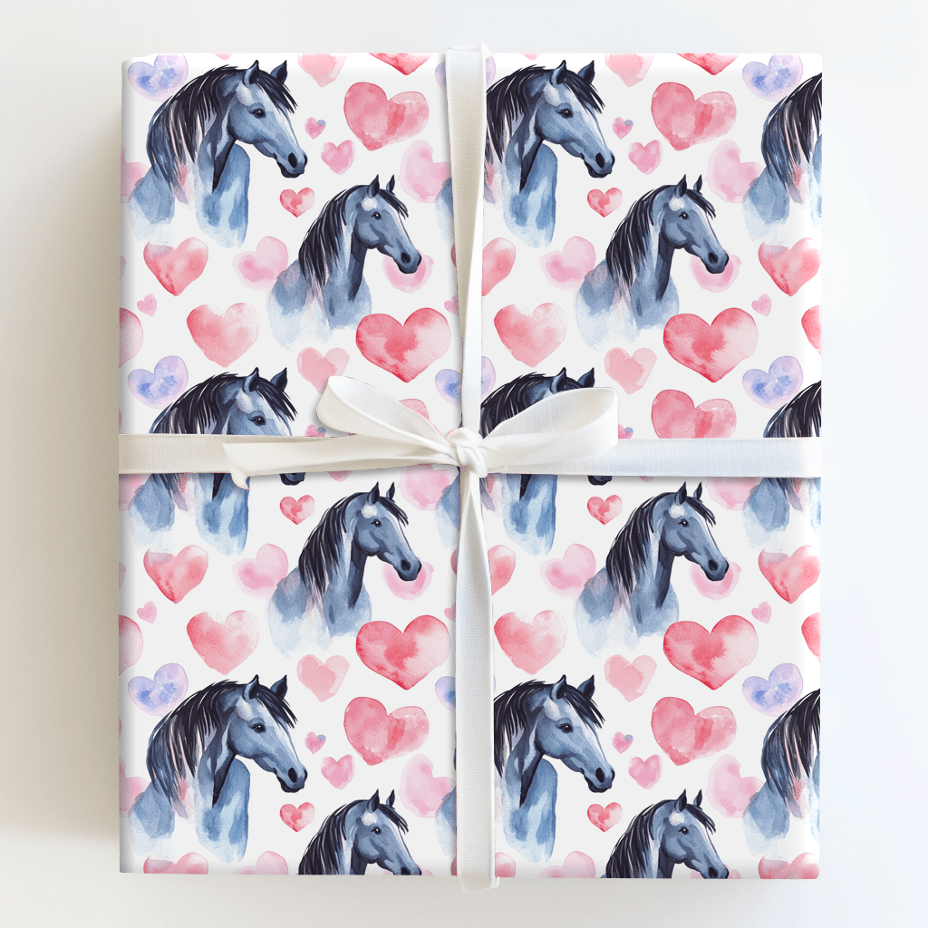 Stallion Valentine - Wrapping Paper - Aspen & Arlo