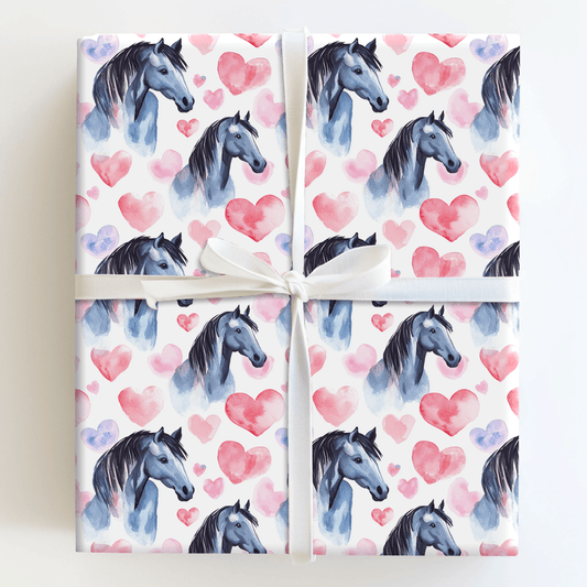 Stallion Valentine - Wrapping Paper - Aspen & Arlo