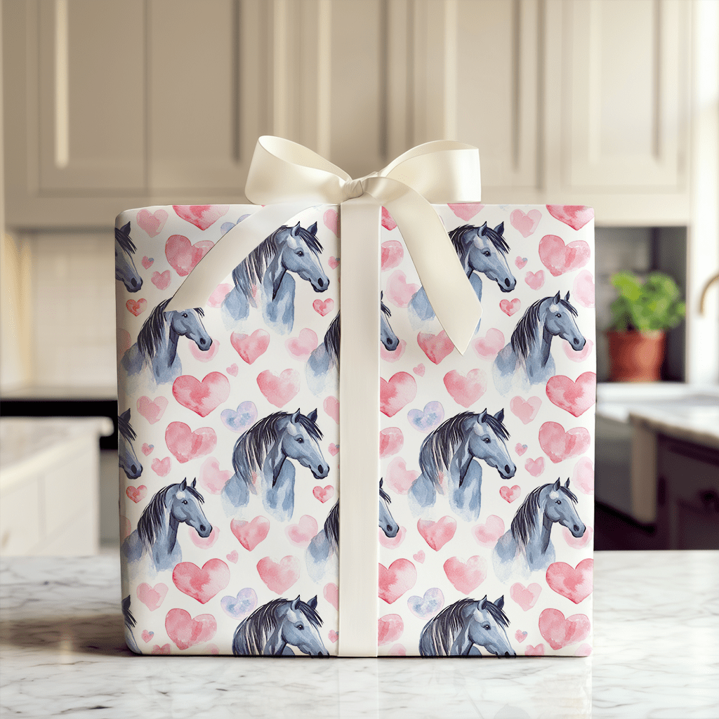 Stallion Valentine - Wrapping Paper - Aspen & Arlo