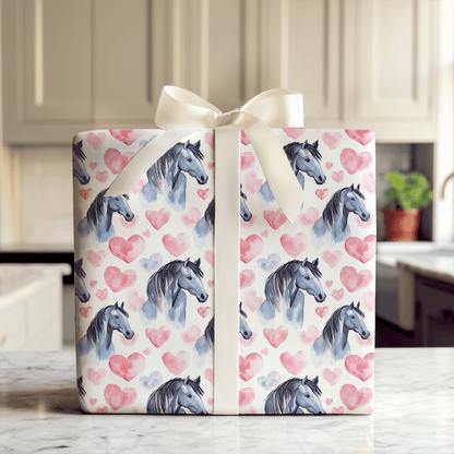 Stallion Valentine - Wrapping Paper - Aspen & Arlo