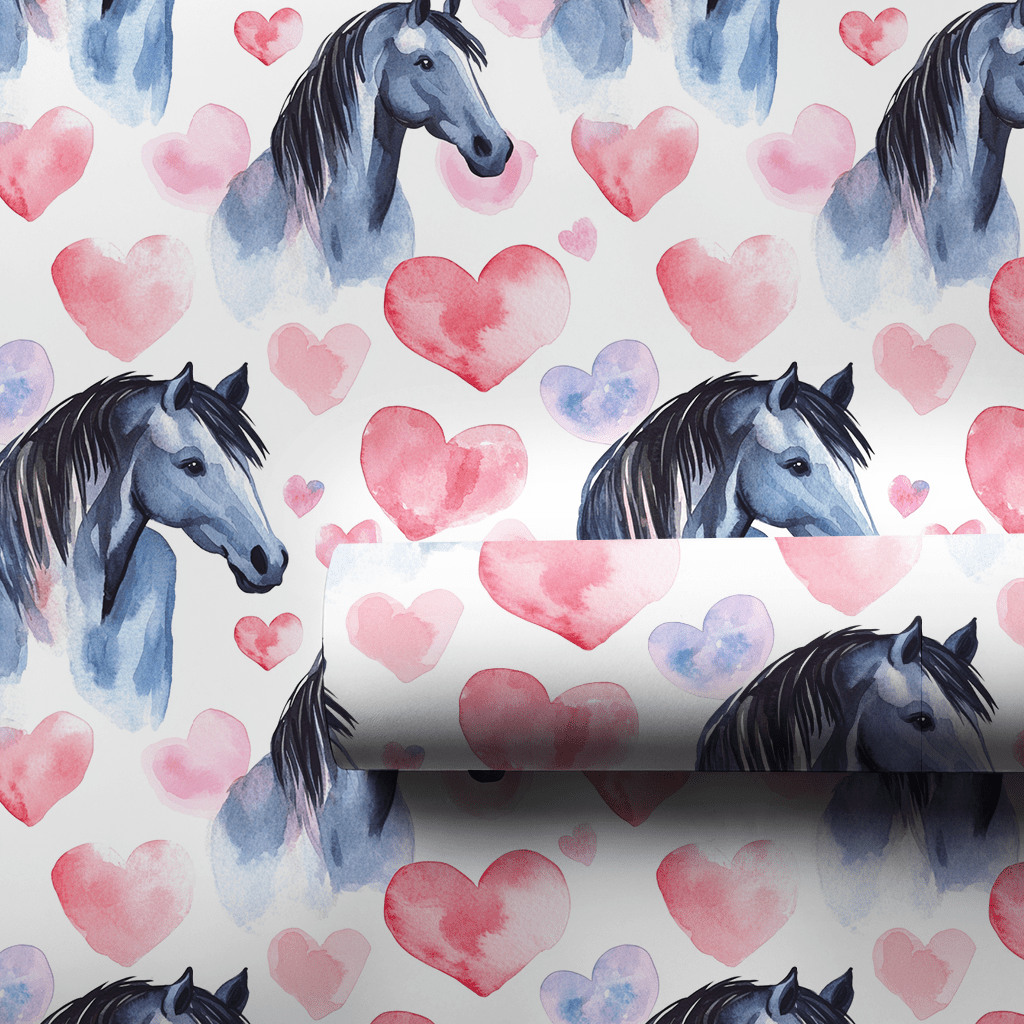 Stallion Valentine - Wrapping Paper - Aspen & Arlo