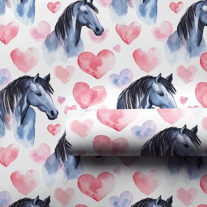 Stallion Valentine - Wrapping Paper - Aspen & Arlo