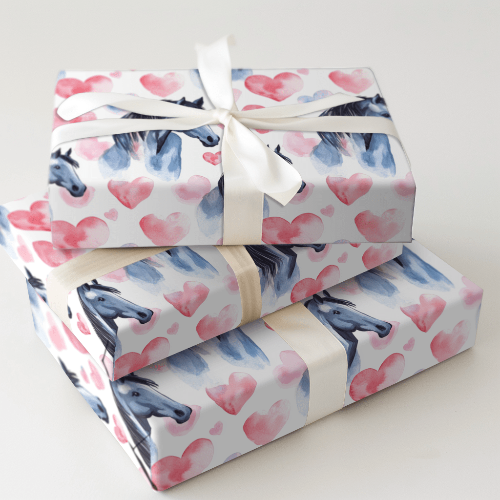 Stallion Valentine - Wrapping Paper - Aspen & Arlo